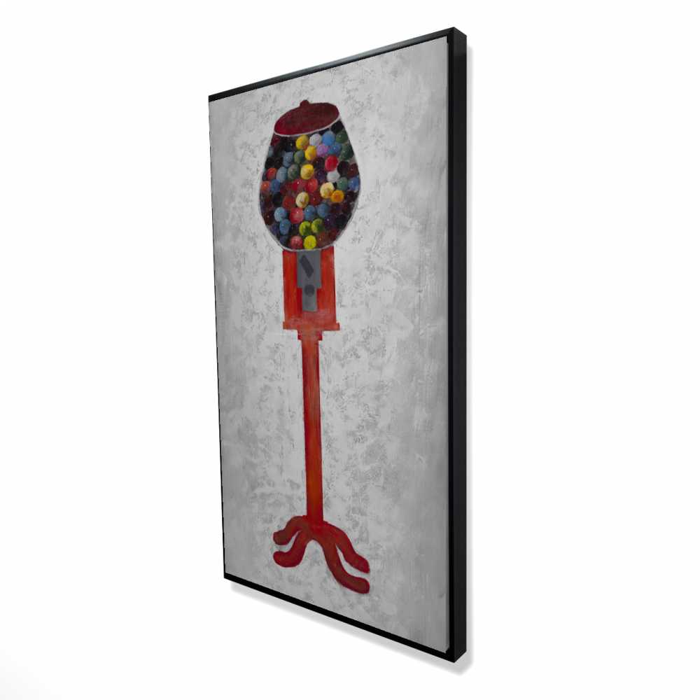 2081-4824-MI30 24 x 48 in. Chewing Gum Dispenser - Red Framed Canvas Home Decor
