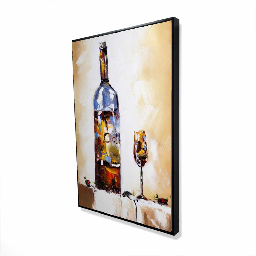 2081-3624-GA23 24 x 36 in. White Wine Contemporary Kitchen Framed Canvas Home Decor
