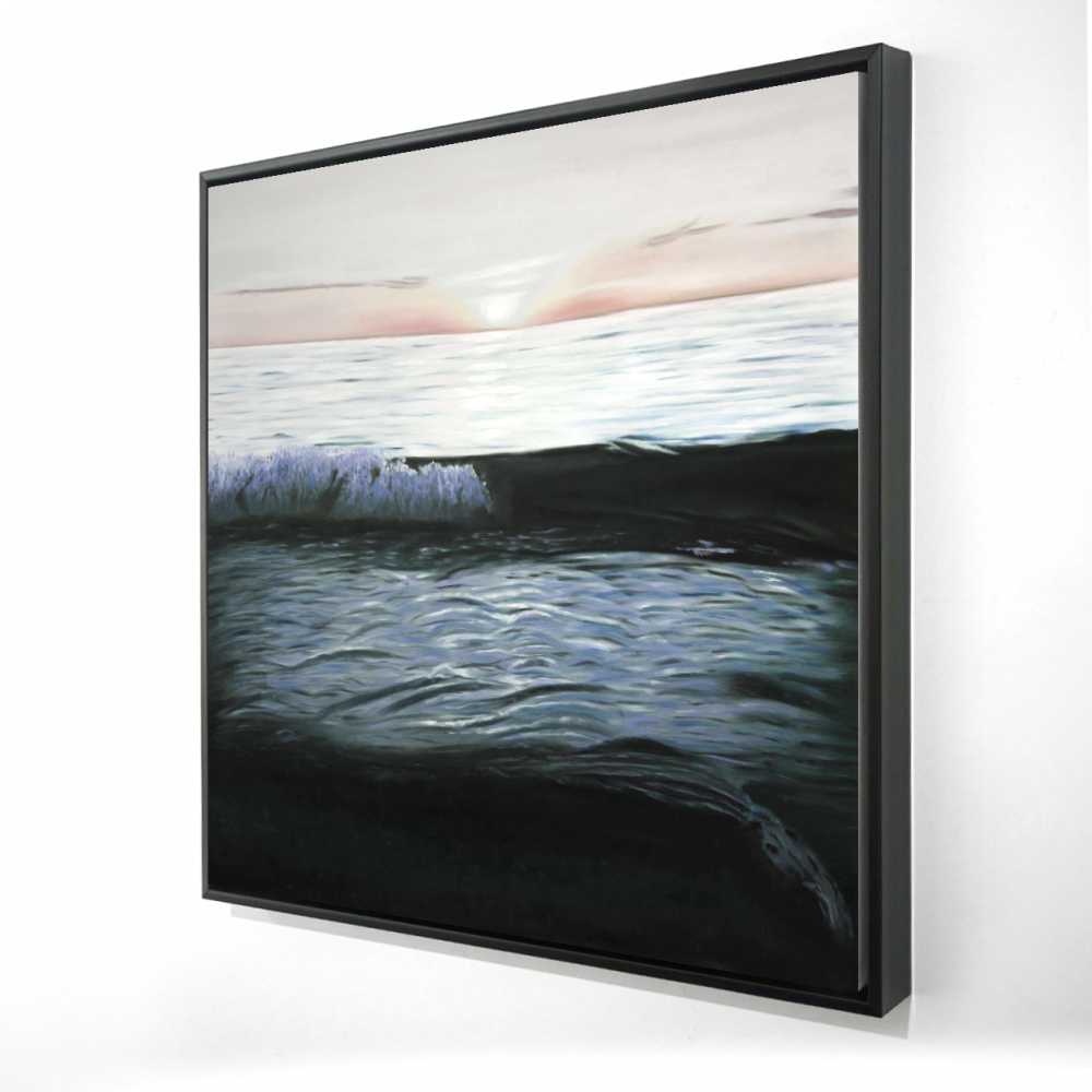 2081-3636-CO149 36 x 36 in. Desaturated Sunset - Turquoise Framed Canvas for Bathroom