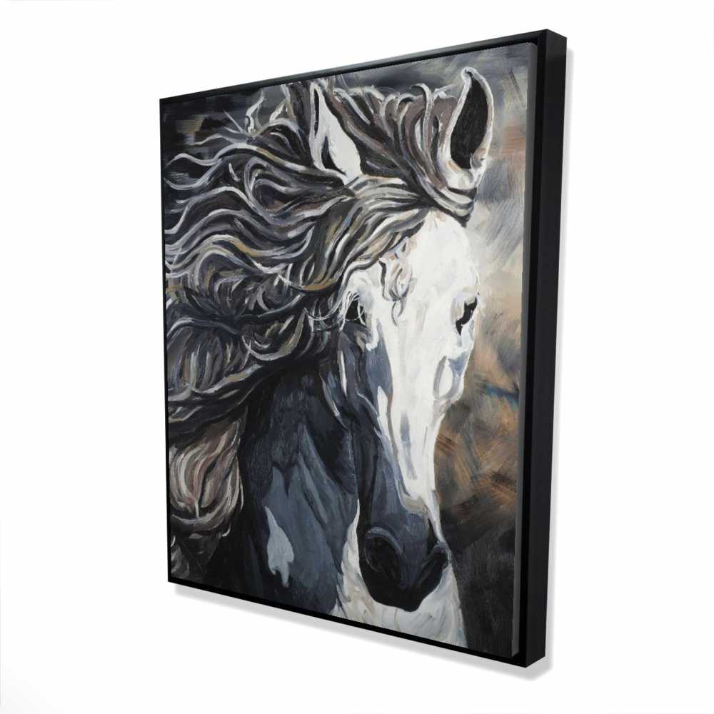 2081-6048-AN321 48 x 60 in. Front Wild Horse - Rustic Office Framed Canvas Home Decor