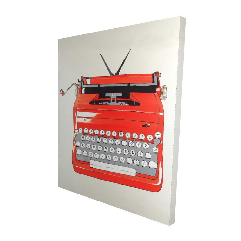 2080-6048-MI71 48 x 60 in. Red Typewriter Machine - Object Typo & Symbols Canvas Decor