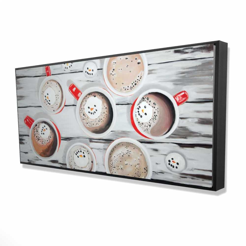 2081-2448-HO25 24 x 48 in. Holiday Hot Chocolate - Red Rustic Framed Canvas Decor