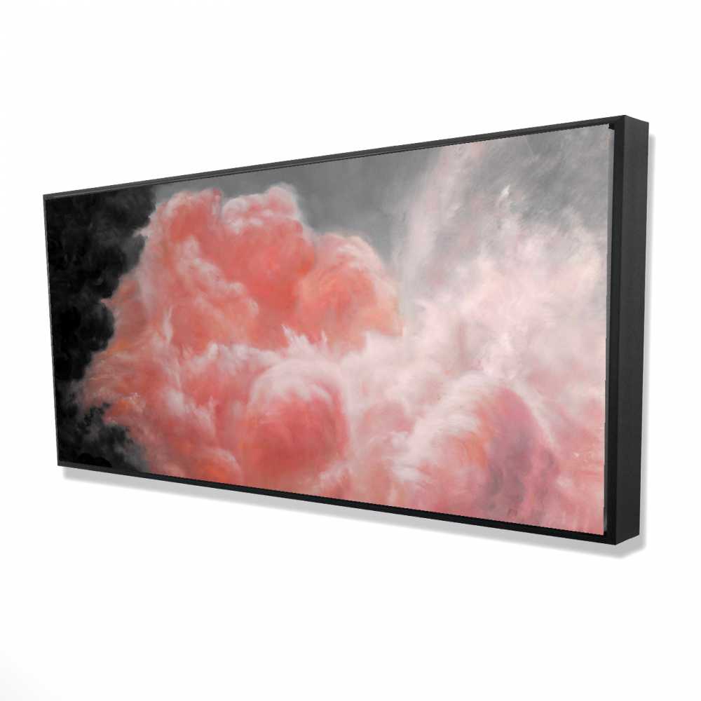 2081-2448-LA60 24 x 48 in. Dark Clouds - Gray Bedroom Framed Canvas for Home Decor