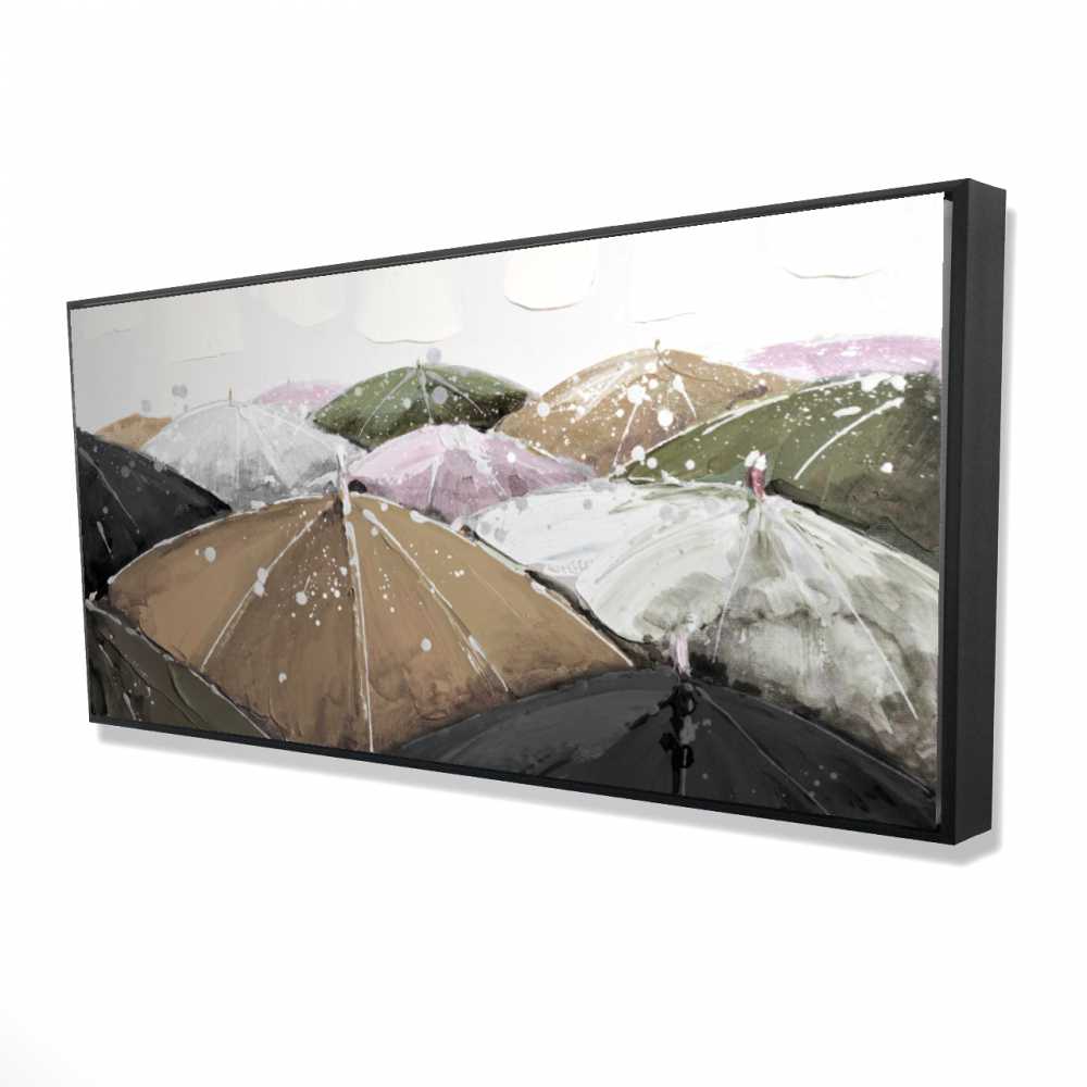2081-2448-MI2-1 24 x 48 in. Spring Showers - Contemporary Bedroom Framed Canvas Decor