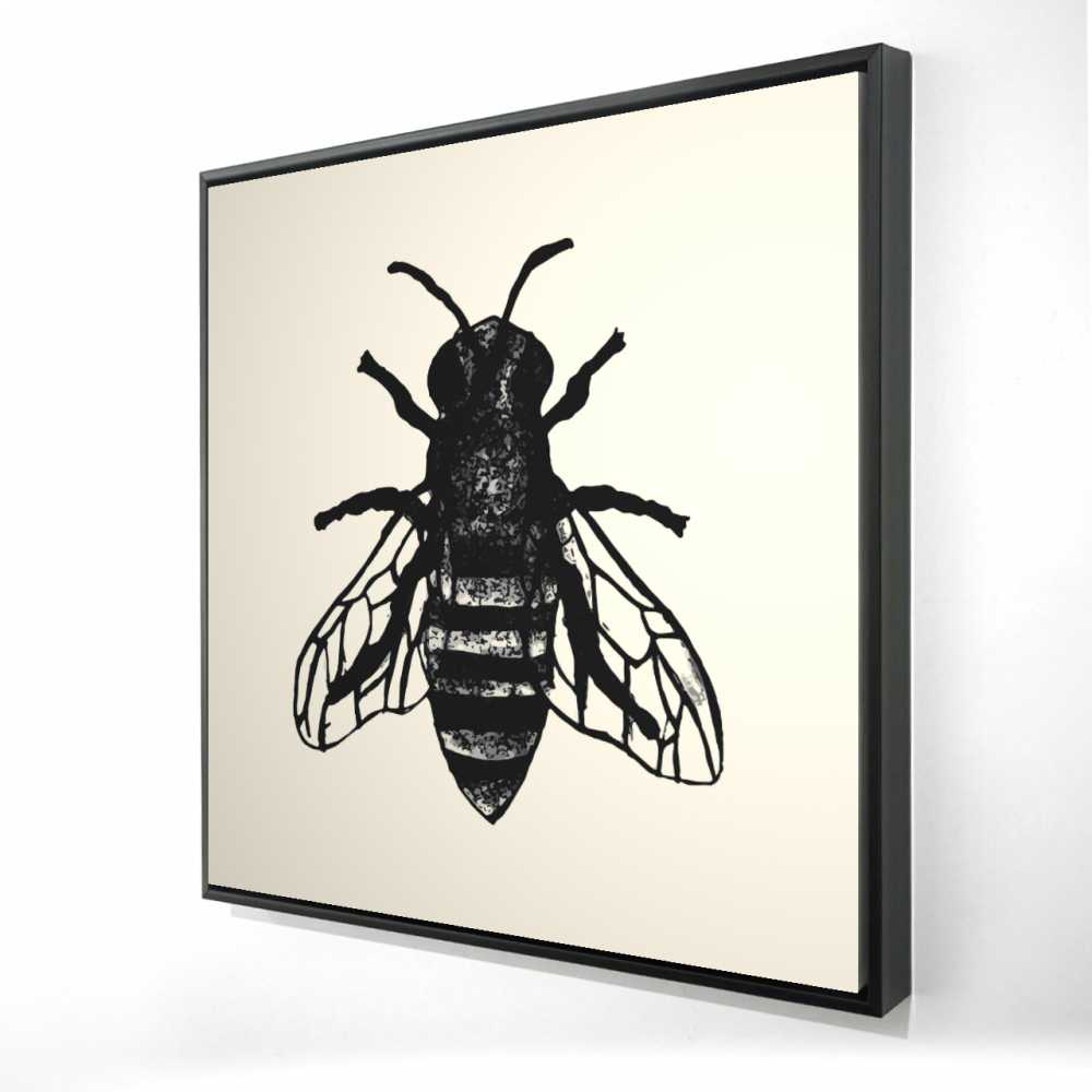 2081-3636-AN475 36 x 36 in. Bee - Office Insect Framed Canvas - Stylish Art