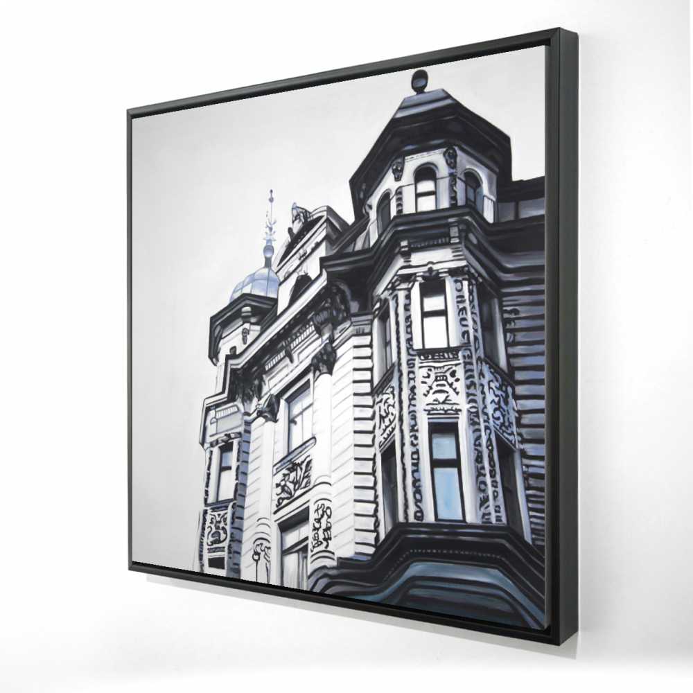2081-3636-AR4 36 x 36 in. Historic Apartment - Hyperrealist Building Canvas - Decor