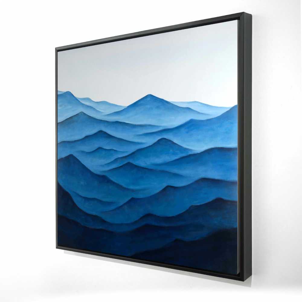 2081-3636-CO89 36 x 36 in. Dark Calm Ocean Waves - Framed Canvas Home Decor Art