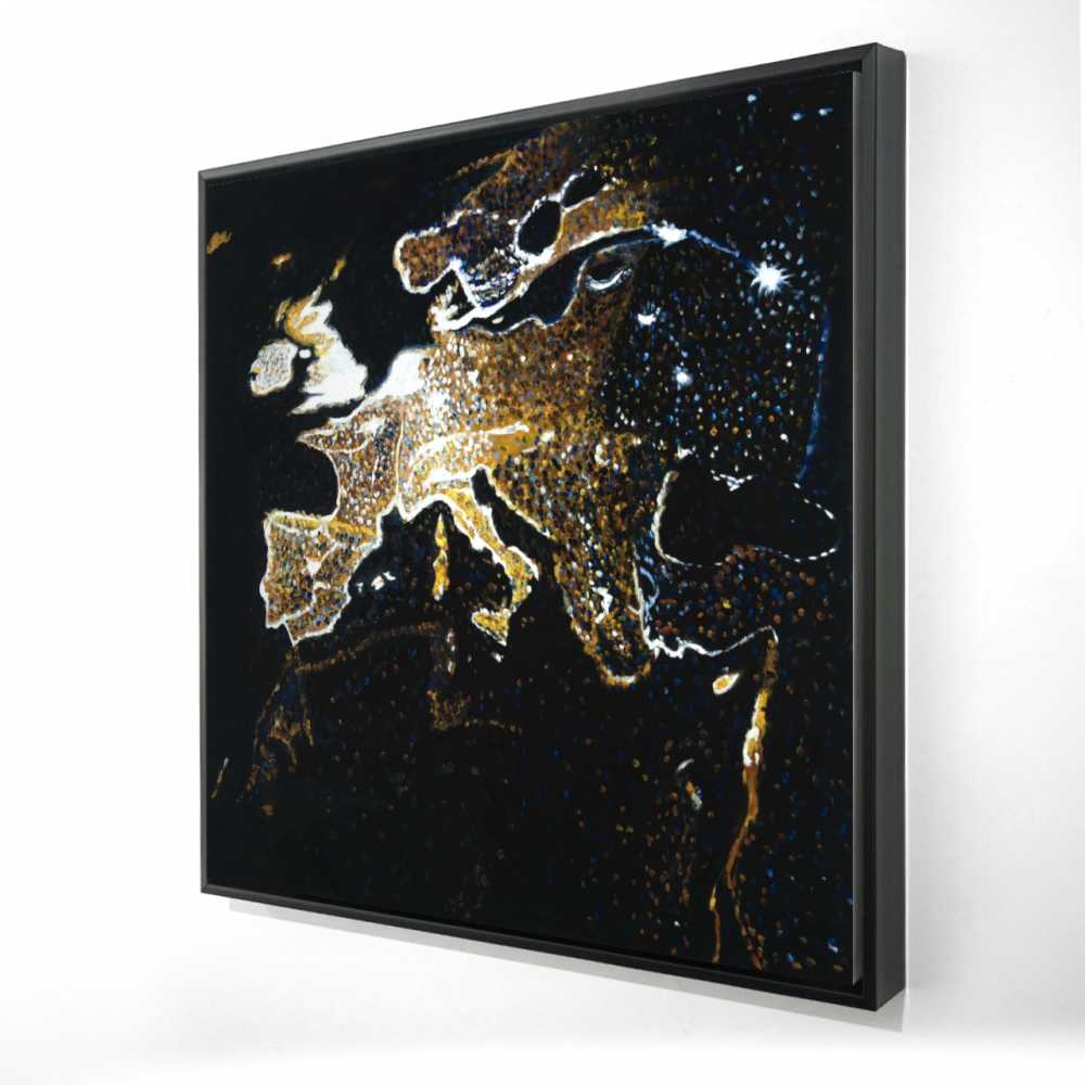 2081-3636-EA10 36 x 36 in. European Continent Satellite View Office Framed Canvas