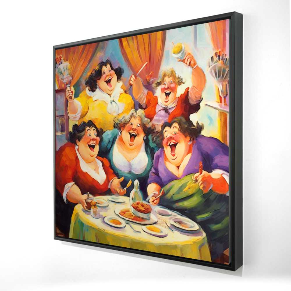 2081-3636-GA141 36 x 36 in. The Buffet - Kitchen Illustrative Framed Canvas - Home Decor