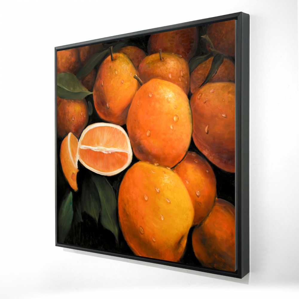 2081-3636-GA59 36 x 36 in. Fresh Oranges - Hyperrealist Gastronomy Canvas