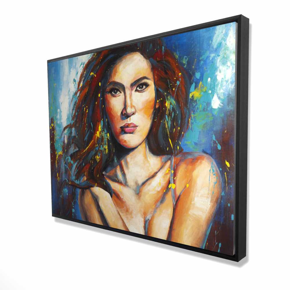 2081-3648-FI51 36 x 48 in. Closer - Modern Orange Framed Canvas for Home Decor