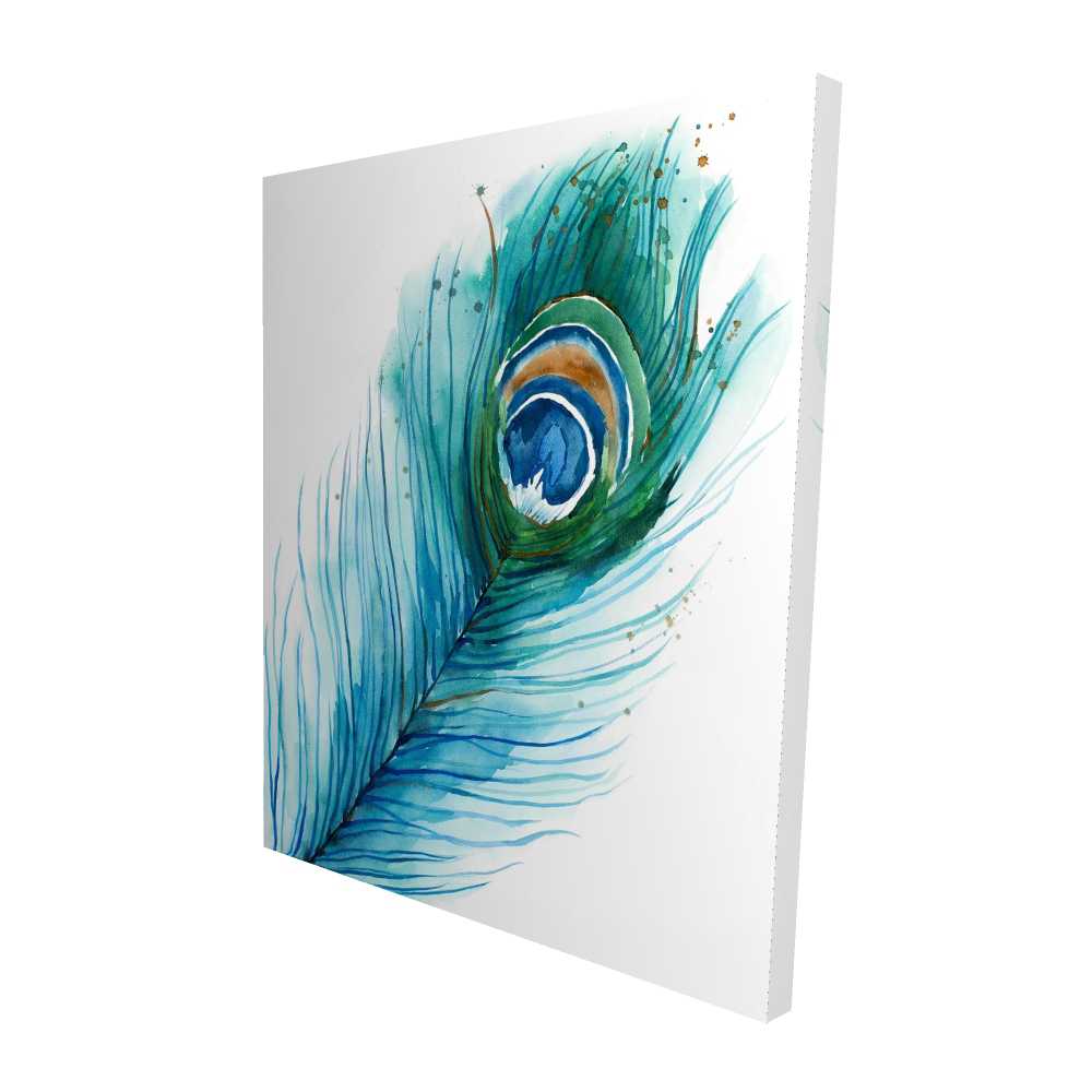 2080-6048-AN357 48 x 60 in. Long Peacock Feather - Illustrative Bird Canvas