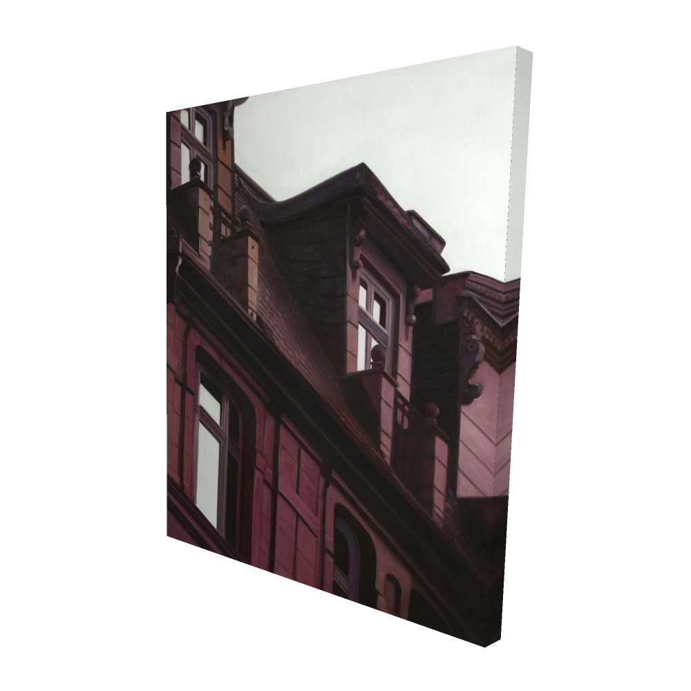 2080-6048-AR9 48 x 60 in. Architectural Building Red Man Cave Canvas - Home Decor Art