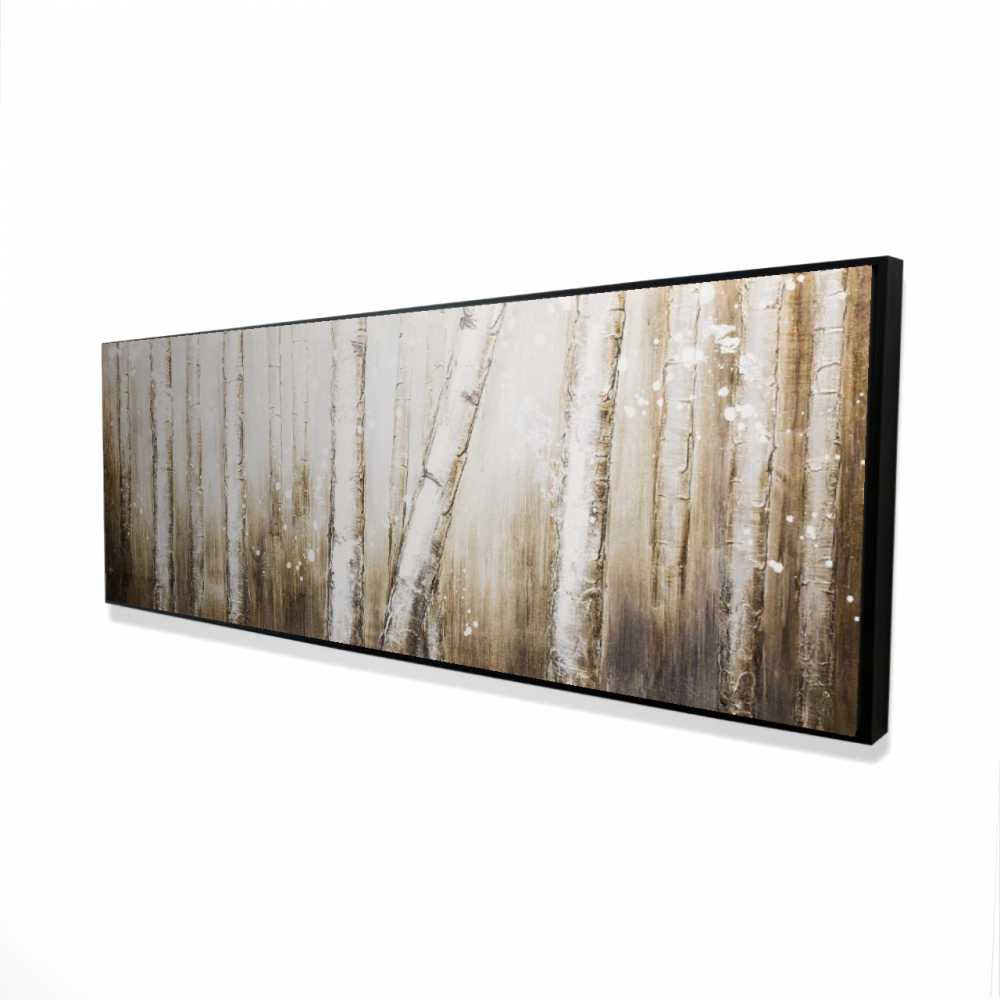 2081-2060-LA22 20 x 60 in. Texturized Abstract Forest - Modern Framed Canvas Art Decor