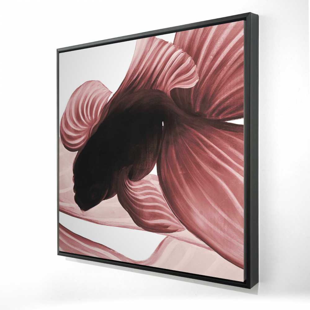 2081-2424-AN176-1 24 x 24 in. Two Red Betta - Framed Canvas Aquatic Home Decor