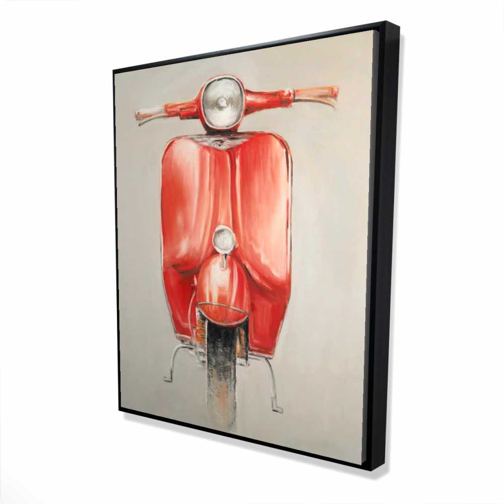 2081-6048-TR48 48 x 60 in. Small Red Moped - Transportation Man Cave Canvas Art Decor