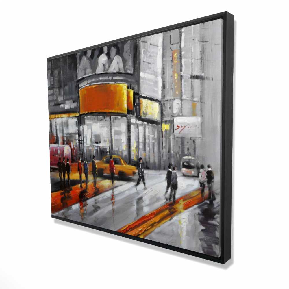 2081-4860-CI30 48 x 60 in. Circulation in Times Square - Framed Canvas for Man Bedroom