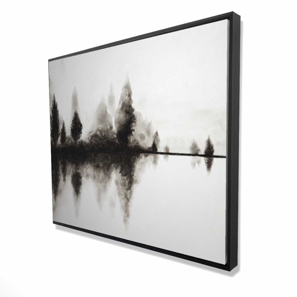 2081-4860-LA161 48 x 60 in. Reflection - Office Black Framed Canvas for Home Decor