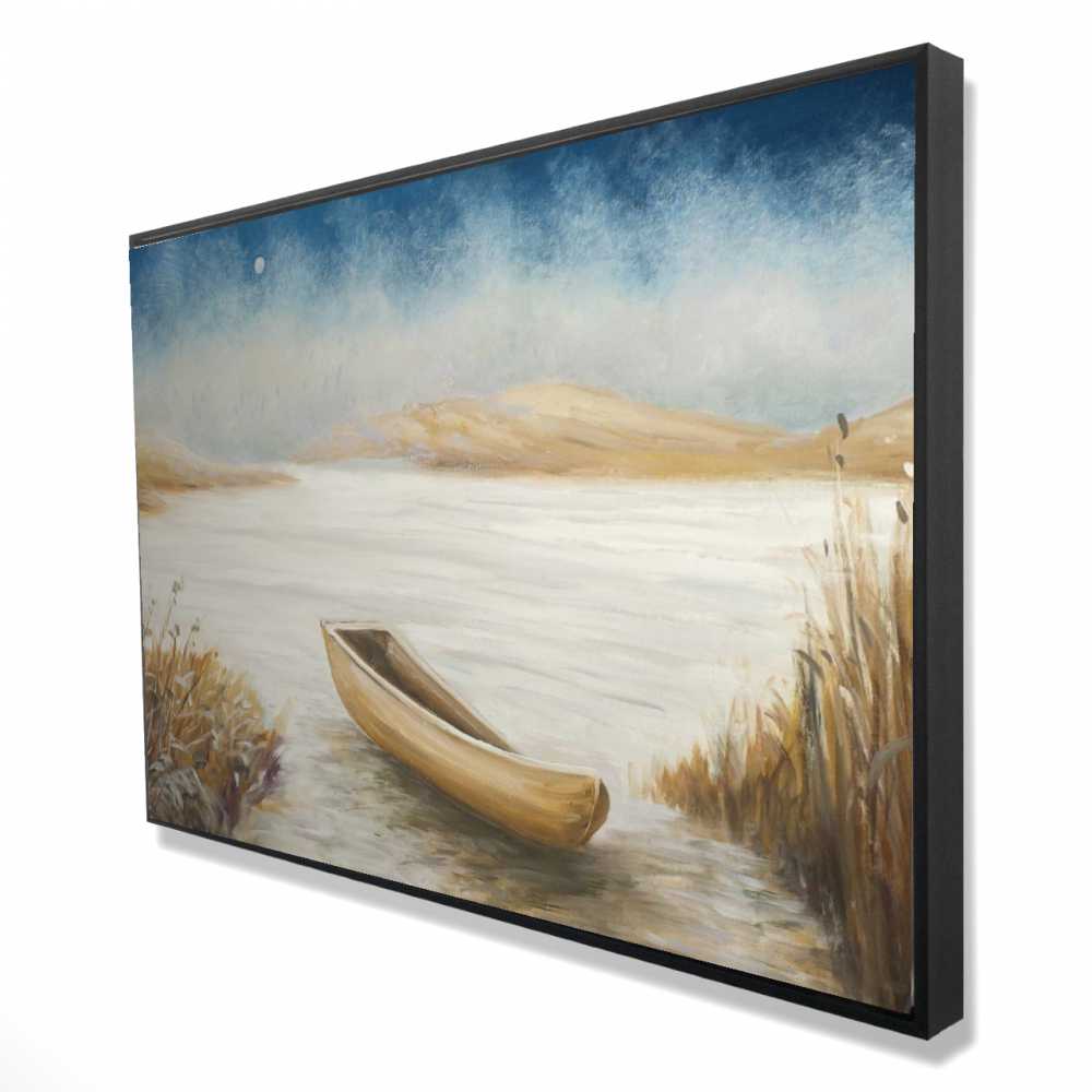2081-2436-LA33 24 x 36 in. Boat in the Middle of a Swamp - Coastal Framed Canvas Art