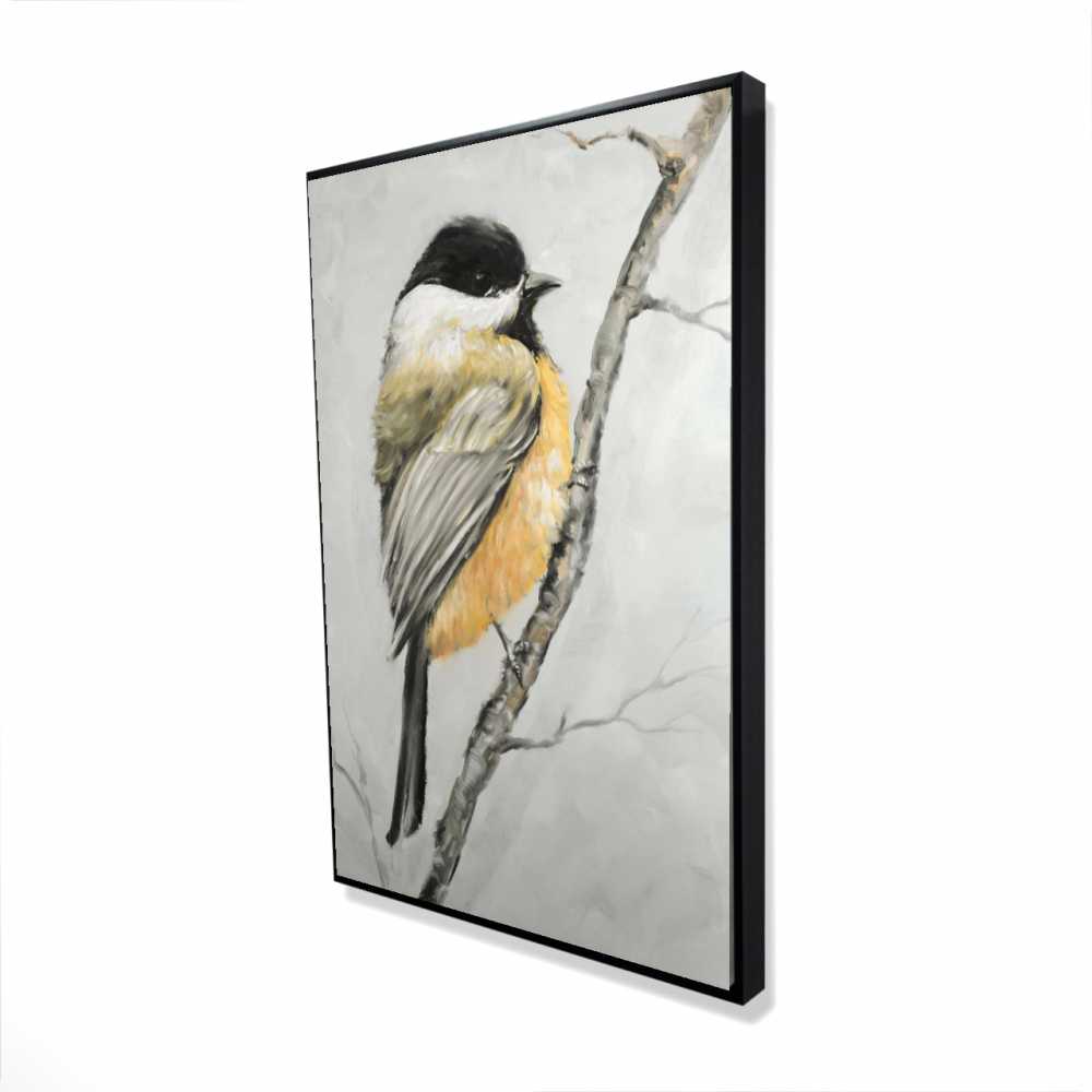 2081-3624-AN277 24 x 36 in. Small Coal Tit - Feathers Contemporary Framed Canvas Decor