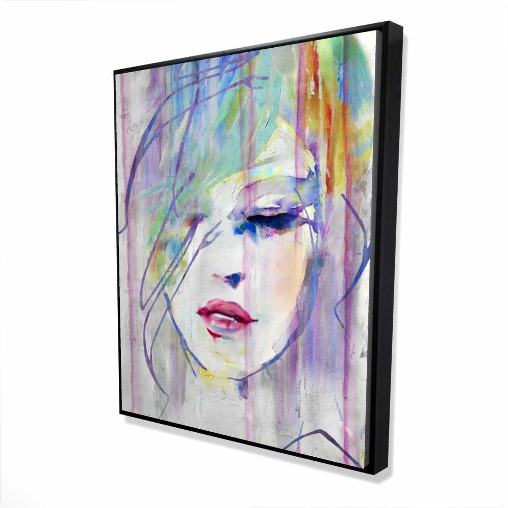 2081-6048-FI7 48 x 60 in. Abstract Beauty - Illustrative Figurative Framed Canvas Art