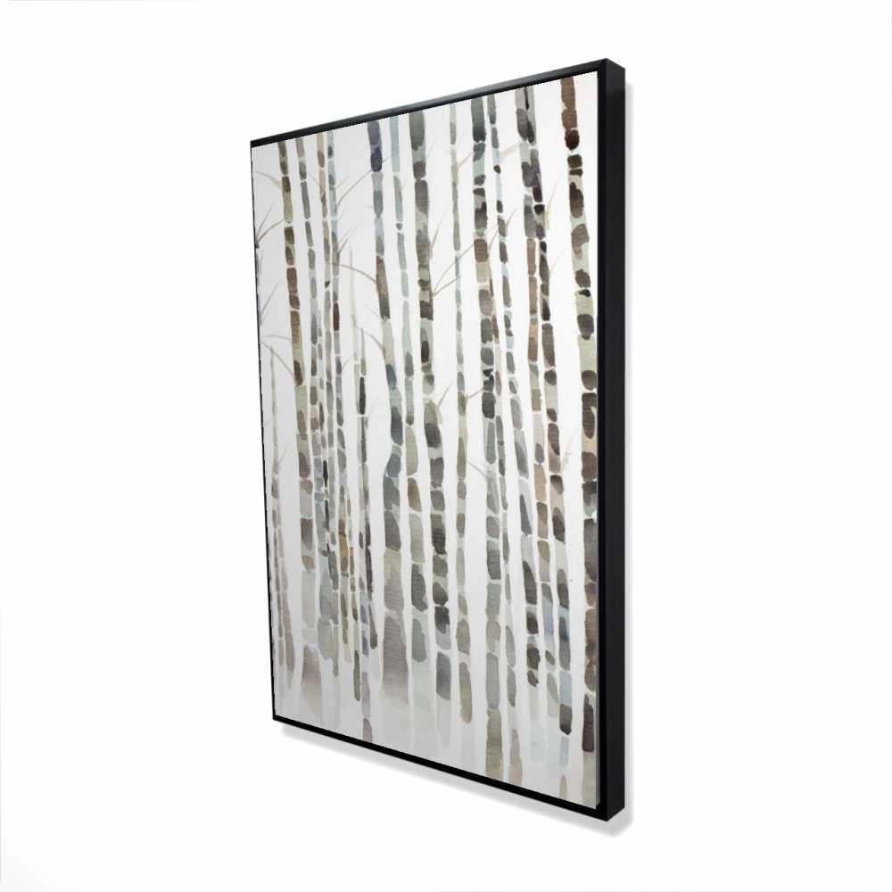 2081-3624-LA135 24 x 36 in. Birch Trees Forest - Brown Framed Canvas for Home Decor