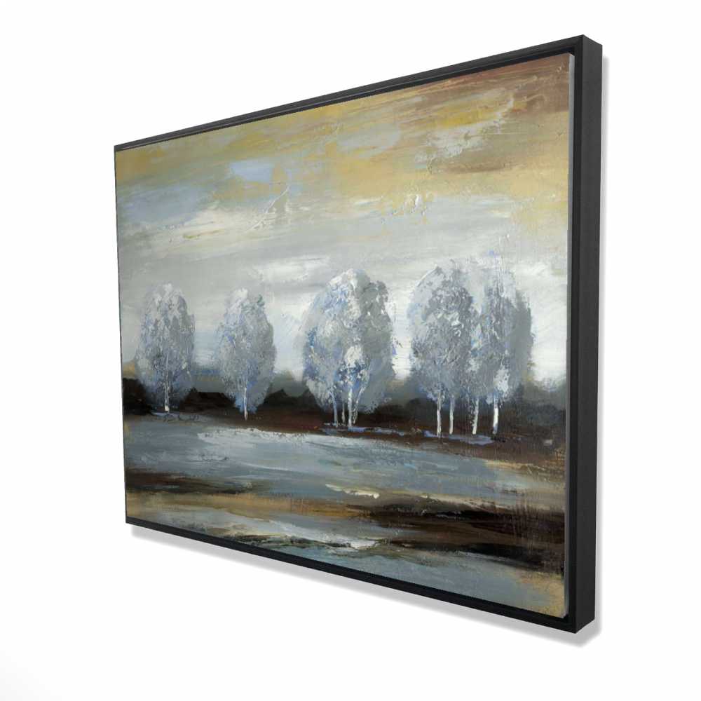 2081-3648-LA4 36 x 48 in. Grey Landscape - Modern Framed Canvas for Home Decor