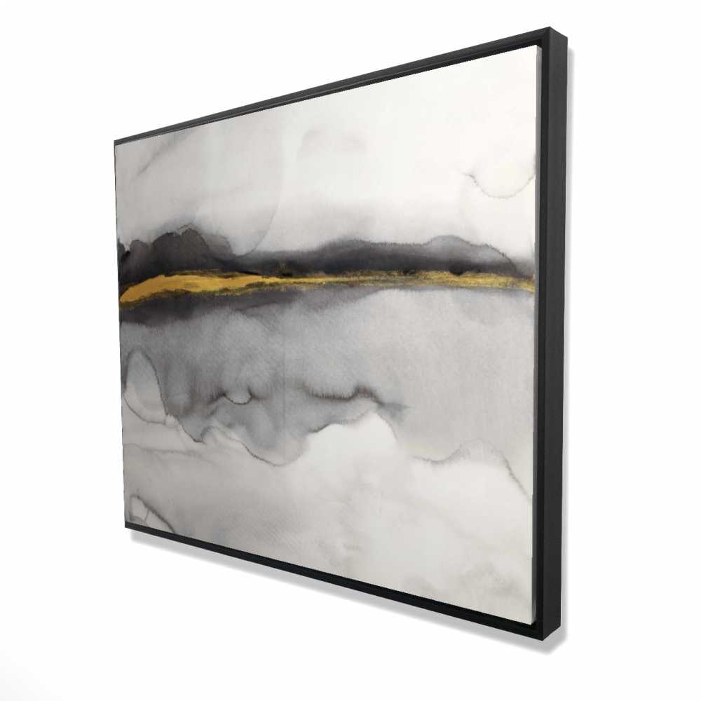2081-4860-AB74 48 x 60 in. Gold Stripe Abstract - Framed Canvas Art for Home Decor