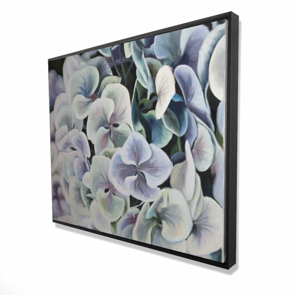 2081-4860-FL148 48 x 60 in. Colorful Hydrangea Flowers - Rustic Framed Canvas Home Decor