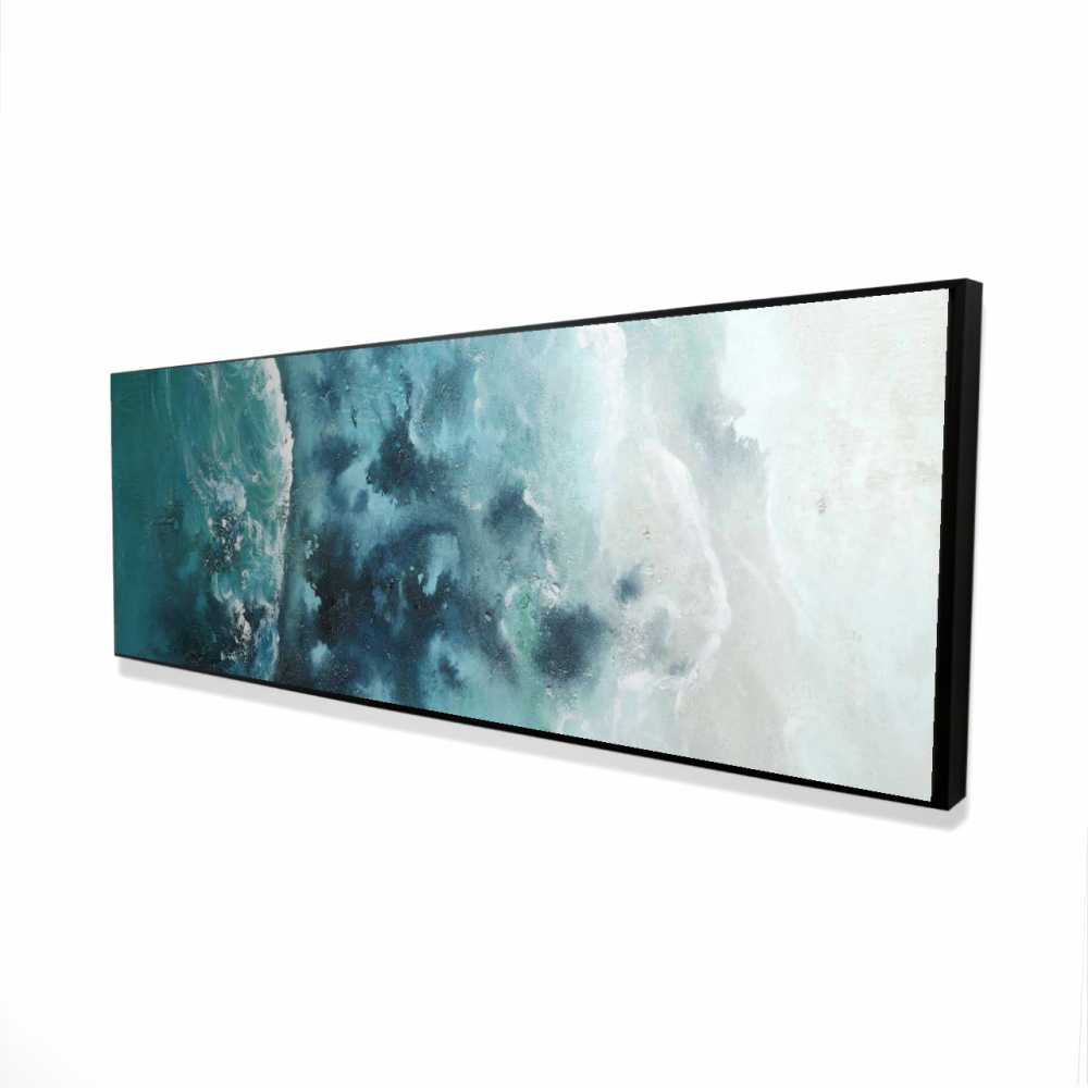 2081-2060-CO59 20 x 60 in. Seaside of the Caribbean - Blue Livingroom Canvas Art Decor