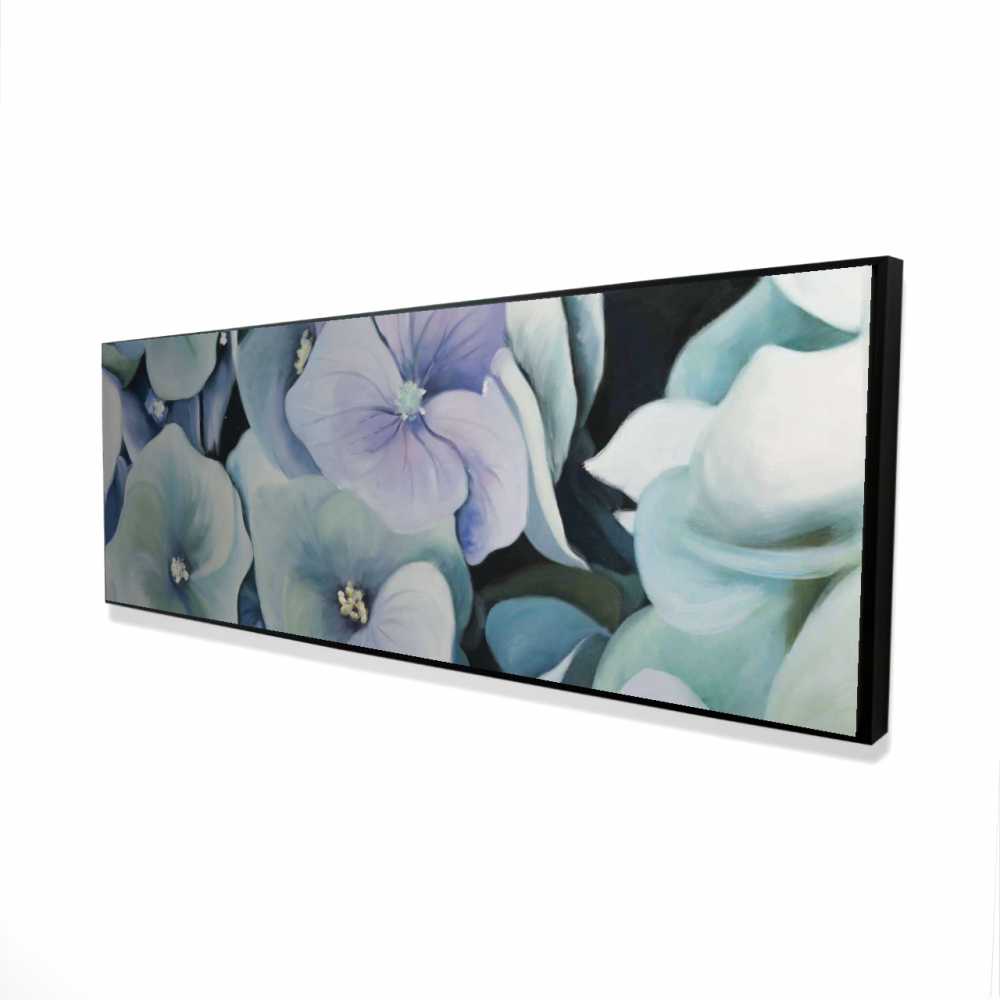 2081-2060-FL147 20 x 60 in. Hydrangea Plant - Rustic Framed Canvas for Bedroom Decor