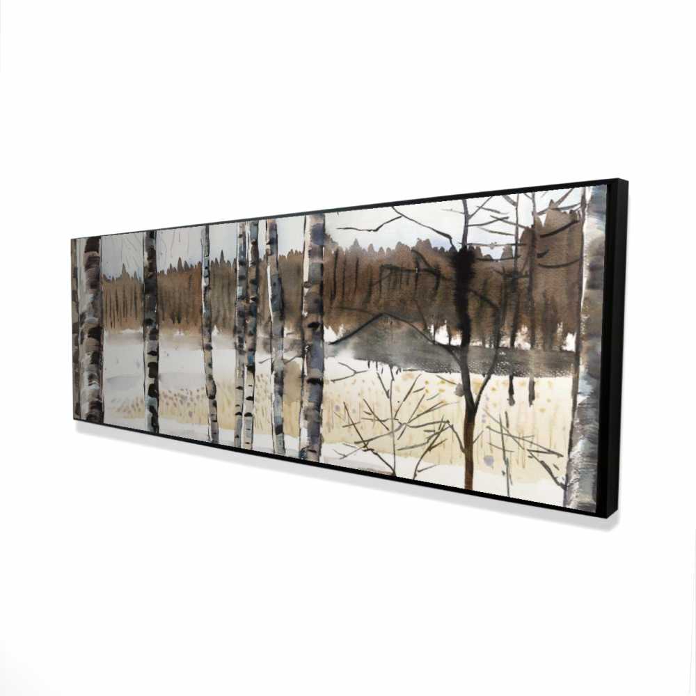 2081-2060-LA151 20 x 60 in. Winter Swamp - Rustic Framed Canvas for Home Decor
