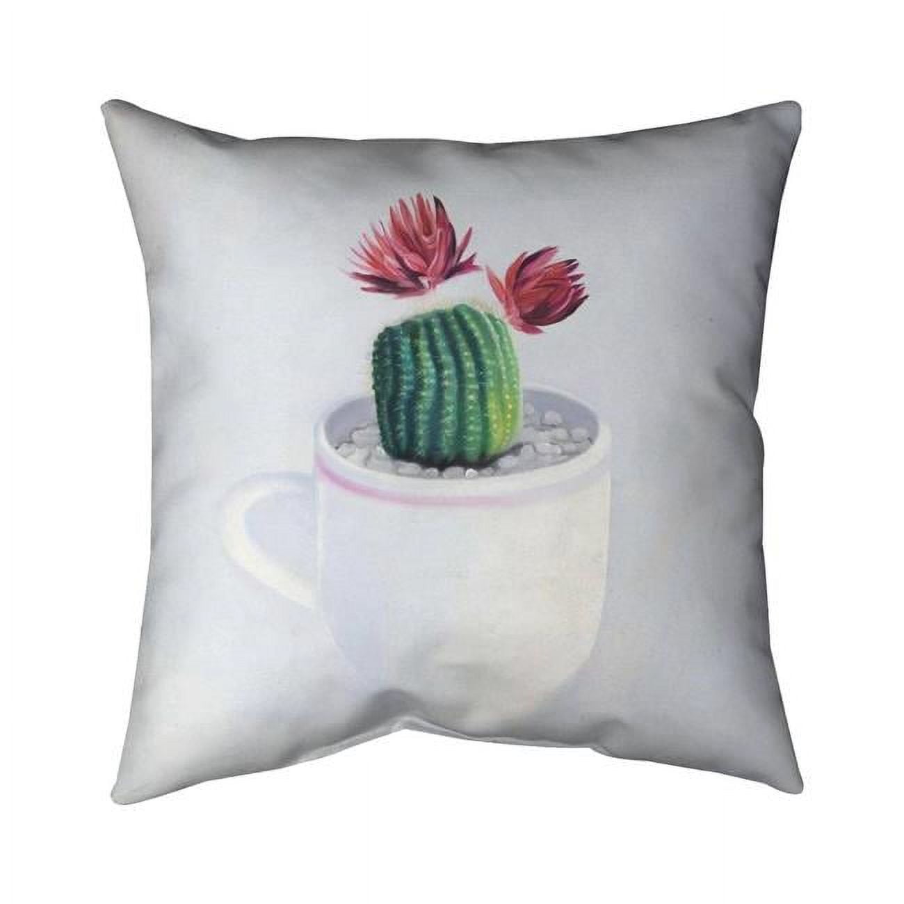 18 x 18 in. Mini Cactus In A Cup-Double Sided Print Indoor Pillow