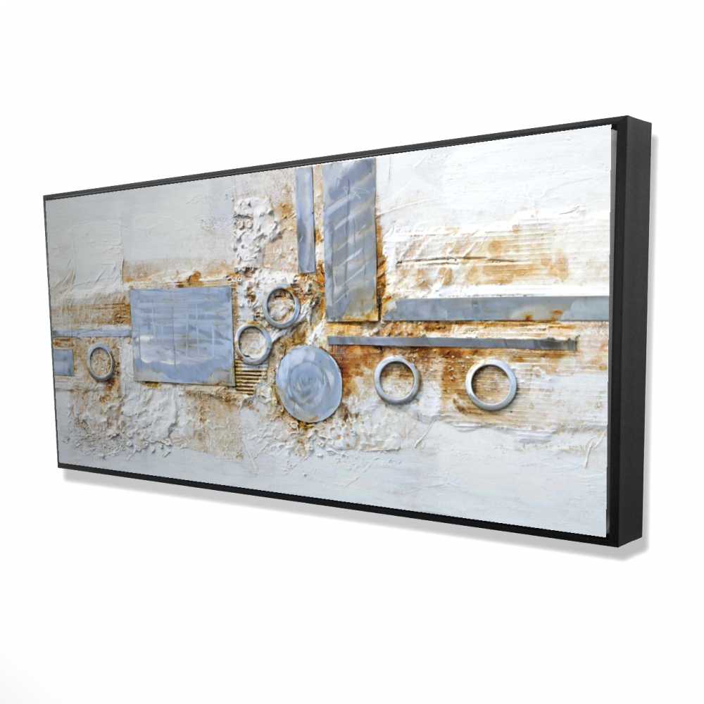 2081-2448-AB2 24 x 48 in. Abstract Shape Metal Finish Framed Canvas - Home Decor