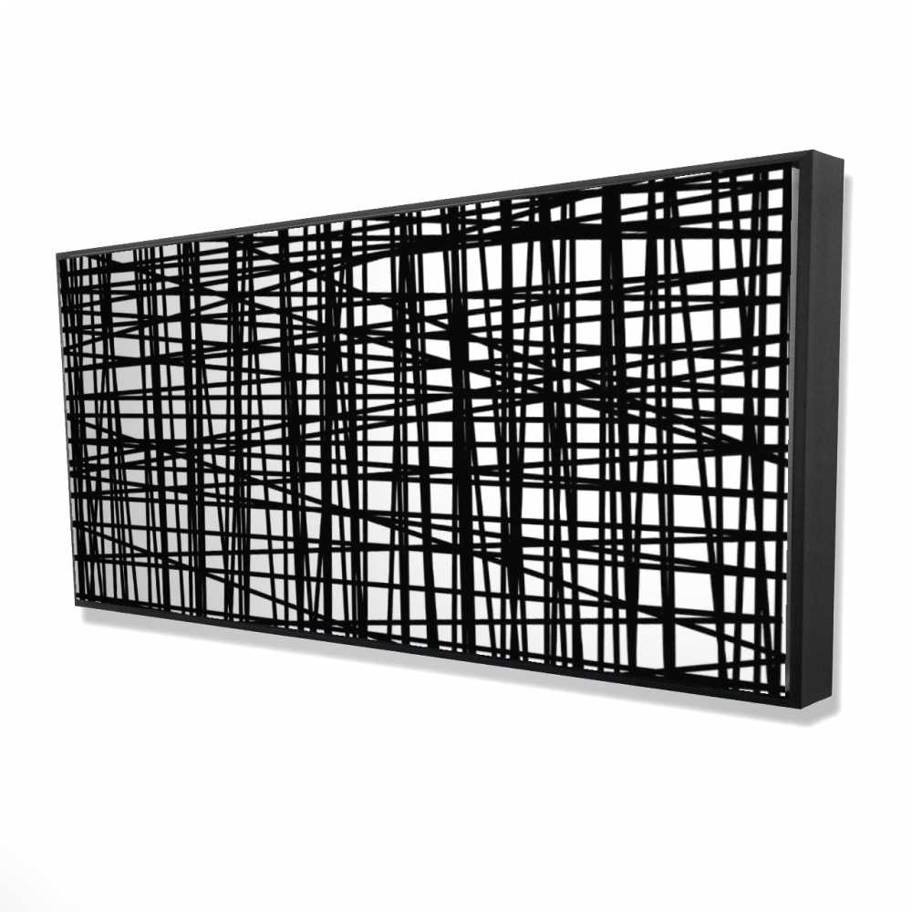 2081-2448-AB30 24 x 48 in. Abstract Small Stripes - Framed Canvas for Office Decor