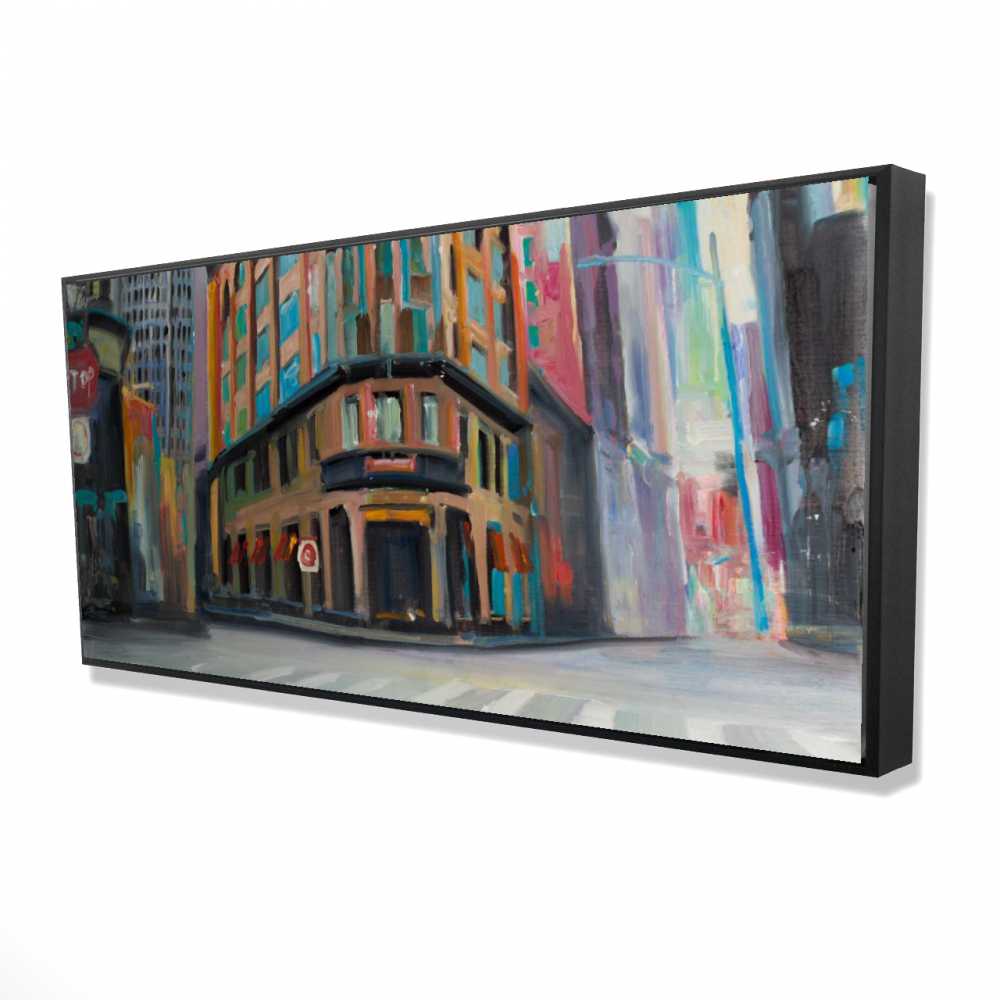 2081-2448-CI291 24 x 48 in. Building Places Framed Canvas - York Architecture Decor