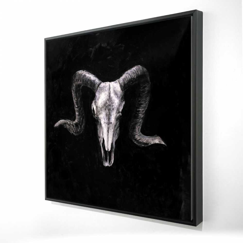 2081-3636-AN226 36 x 36 in. Ram Skull Grunge Style Canvas - Rustic Bedroom Decor
