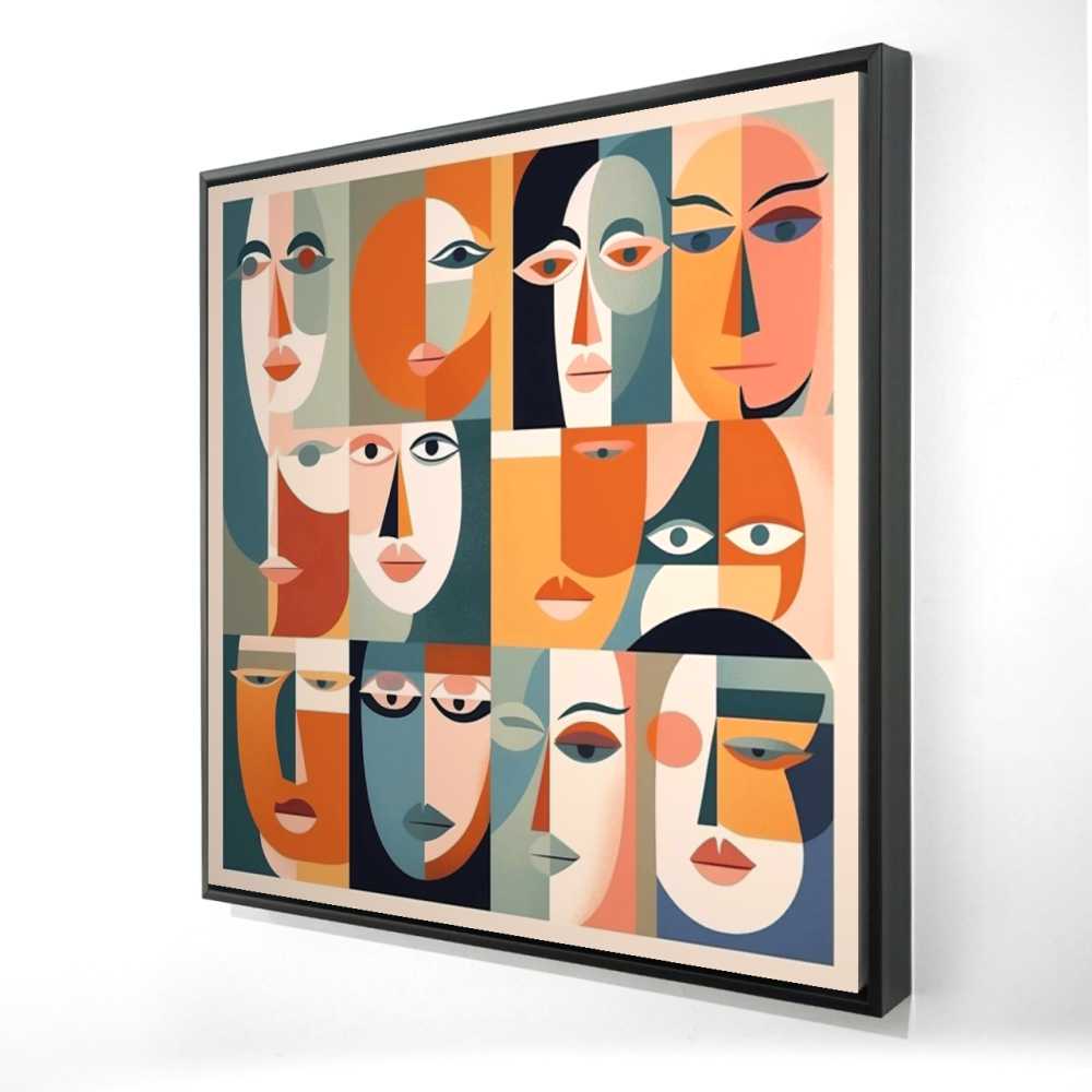 2081-3636-AB126 36 x 36 in. Judgmental Gaze - Bedroom Abstract Framed Canvas Decor