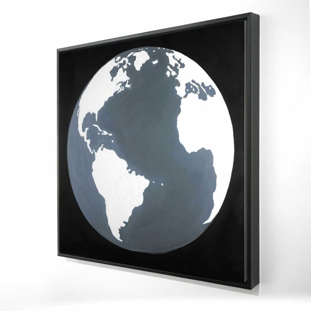 2081-3636-TV10 36 x 36 in. Earth Satellite View - Scenic Framed Canvas for Home Decor