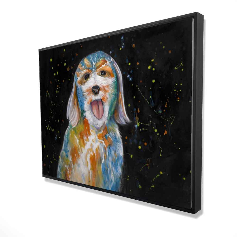 2081-3648-AN188 36 x 48 in. Abstract Labradoodle - Framed Canvas for Home Decor