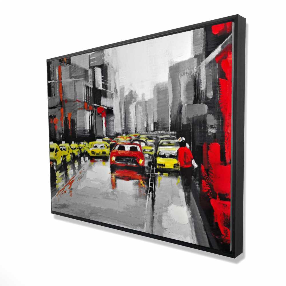 2081-3648-CI65 36 x 48 in. Abstract Traffic by A Rainy Day - Scenic Transportation Canvas