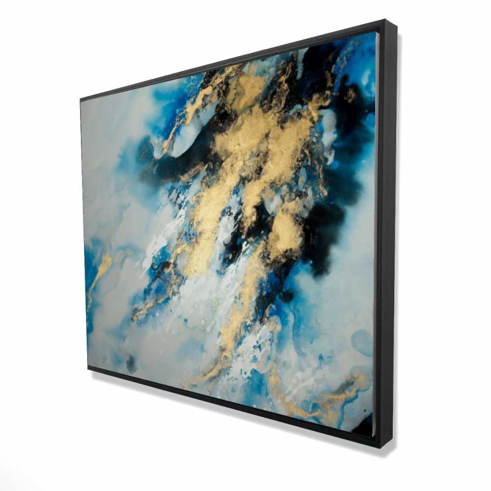 2081-4860-AB62 48 x 60 in. Blue Marble - Classic Blue Framed Canvas for Home Decor