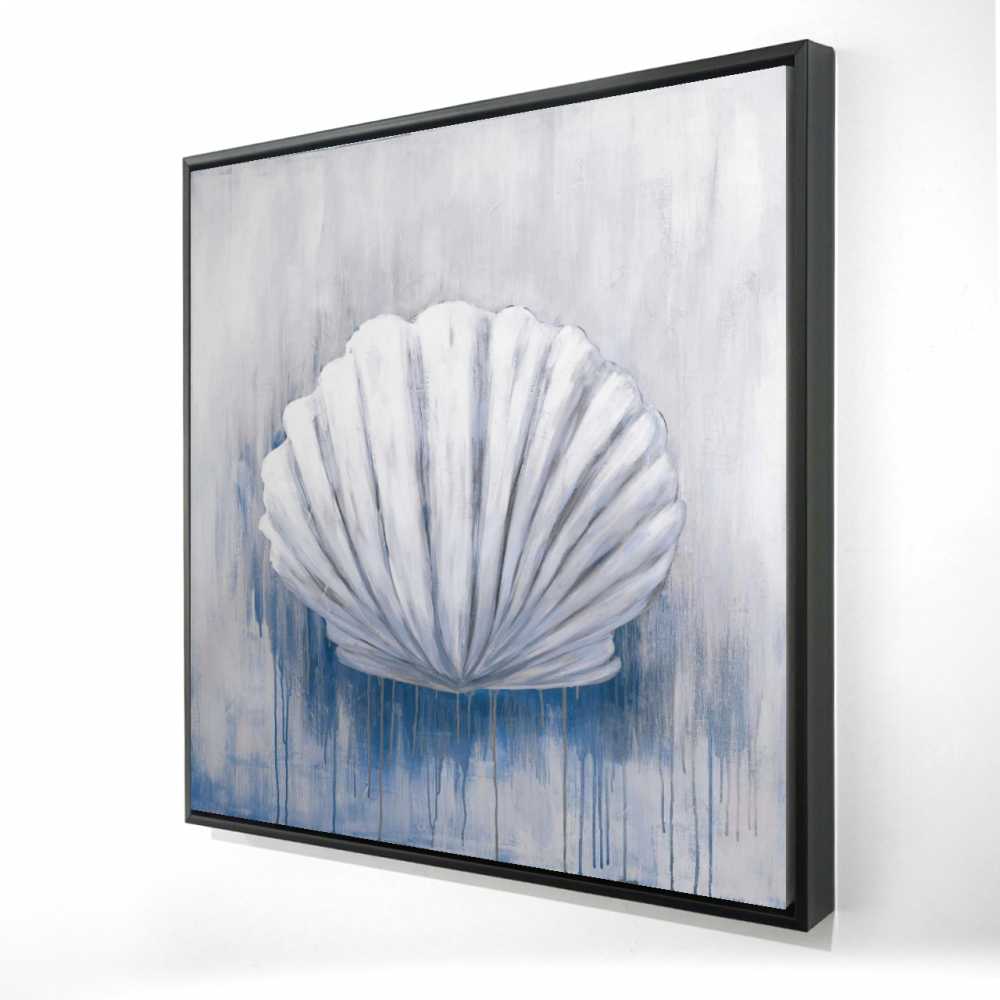 2081-3636-CO24-1 36 x 36 in. Blue Feston Shell - Classic Blue Framed Canvas