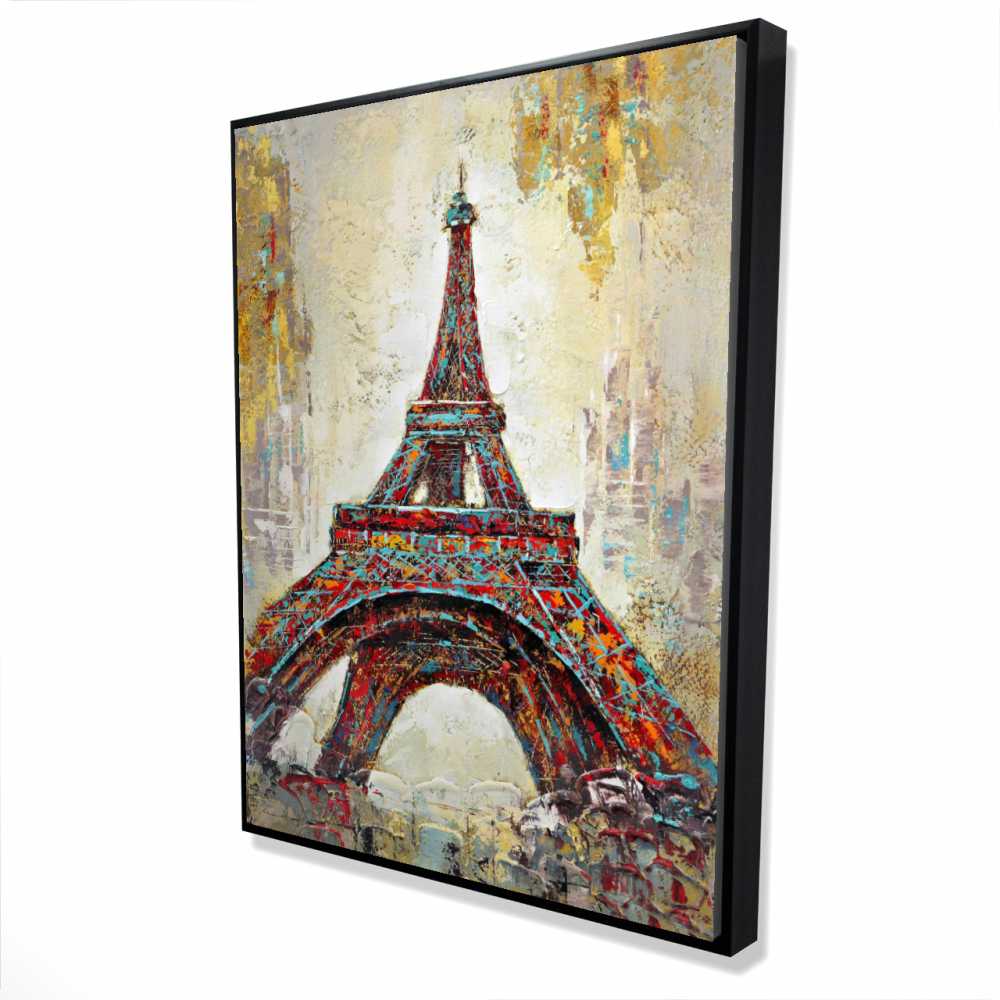 2081-4836-CI47 36 x 48 in. Abstract Eiffel Tower - Framed Canvas for Home Decor