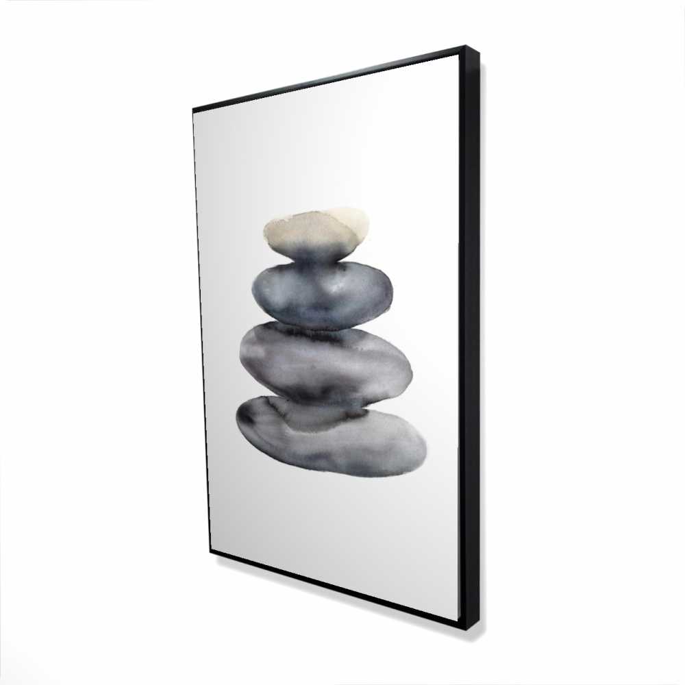 2081-3624-SL26 24 x 36 in. Four Hot Stones - Still Life Hygge Framed Canvas Decor