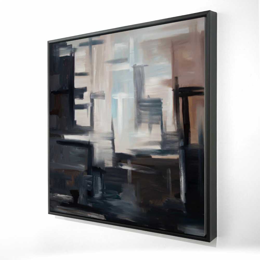2081-3636-AB45 36 x 36 in. Subtil - Industrial Shapes Framed Canvas for Home Decor