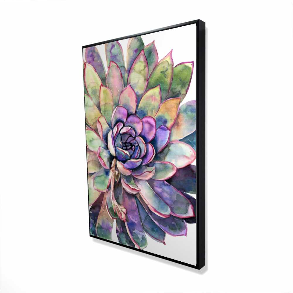 2081-3624-FL361 24 x 36 in. Multicolored Succulent Cactus Office Framed Canvas - Decor