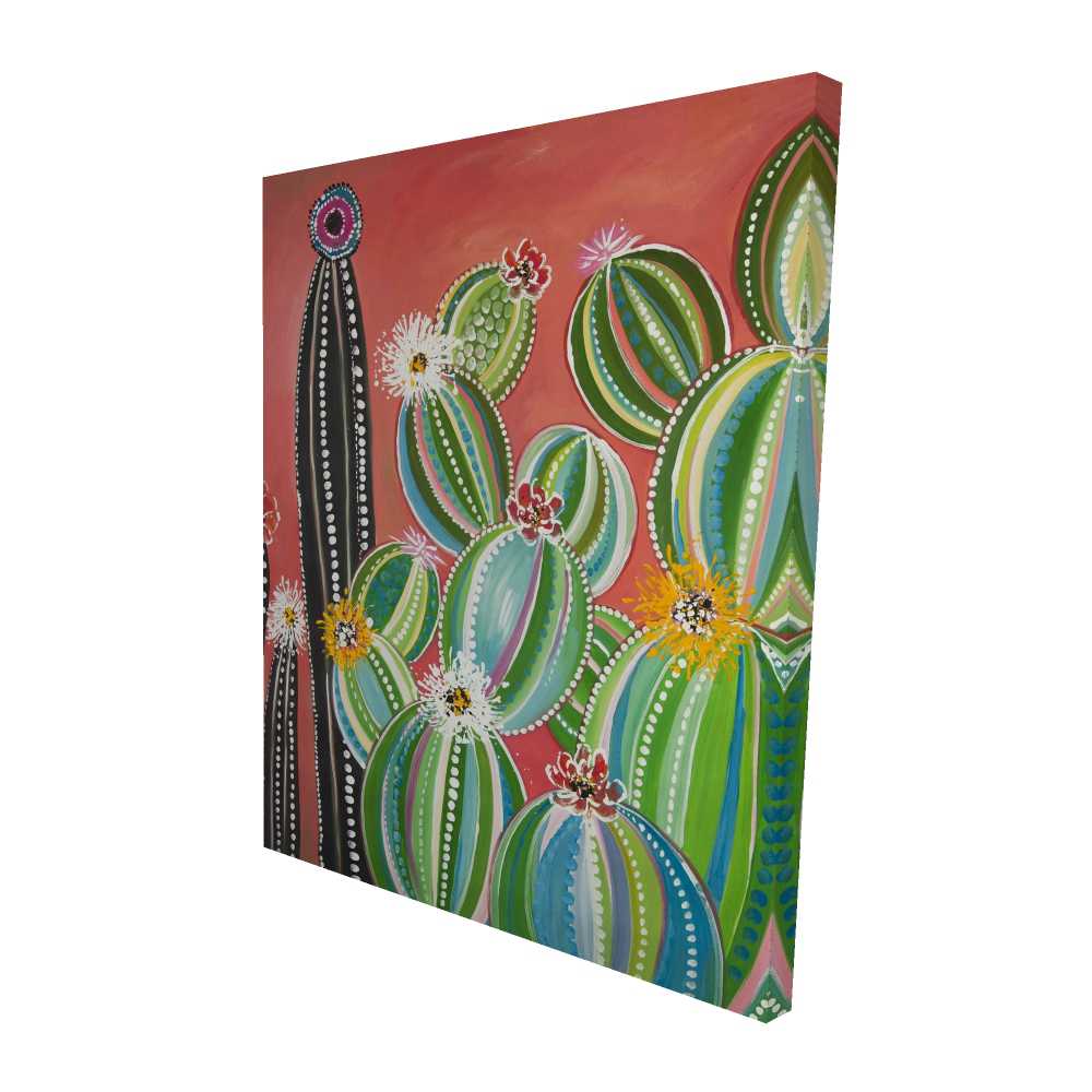 2080-6048-FL365 48 x 60 in. Rainbow Cactus - Botanical Office Canvas for Home Decor