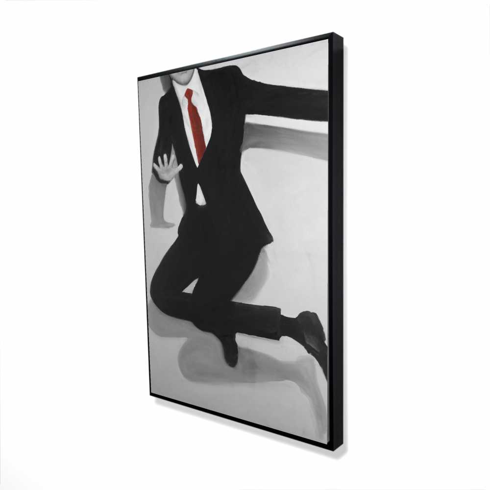 2081-3624-FA9 24 x 36 in. Classical Jumping Man - Livingroom Man Framed Canvas Decor