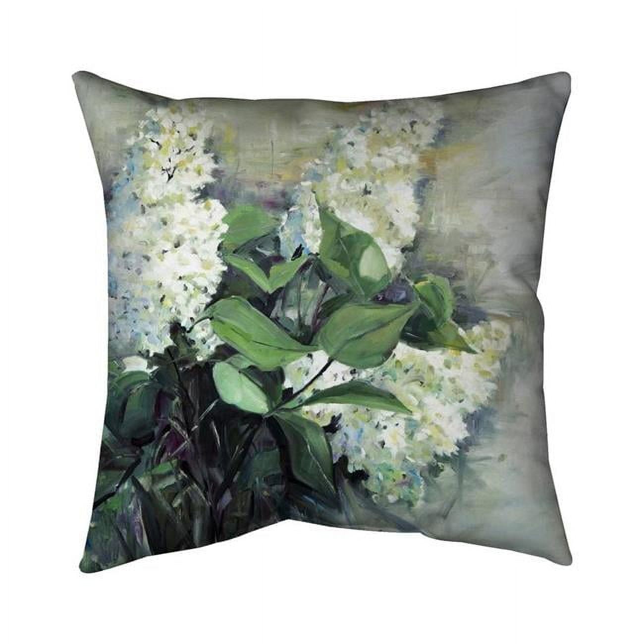18 x 18 in. White Lilacs-Double Sided Print Indoor Pillow